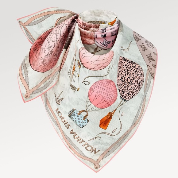 SOLD!!! NOT FOR SALE! Louis Vuitton Up Up and Away Square 90 Silk Scarf New - Picture 2 of 5